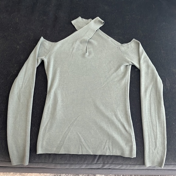 Theory Mock Neck Wrap Wool Sweater - Picture 3 of 7